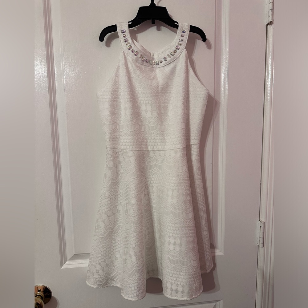 white kids dress w/ gems